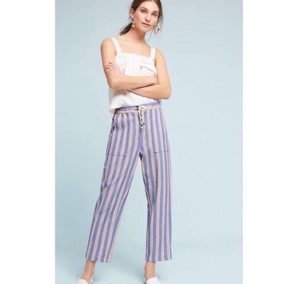 ANTHROPOLOGIE Beached Striped Pants - Picture 1 of 7